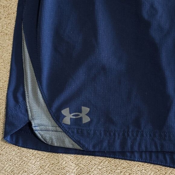 Under Armour Navy Blue Fitted Athletic Shorts - Size XL - Picture 4 of 12